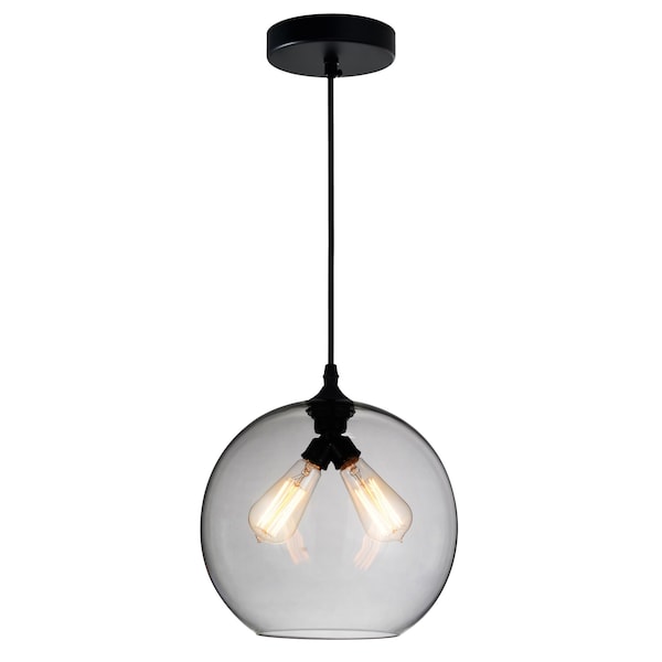 Cwi Lighting Glass 2 Light Down Mini Pendant With Smoke Finish 5553P12 - Smoke (2L) - main